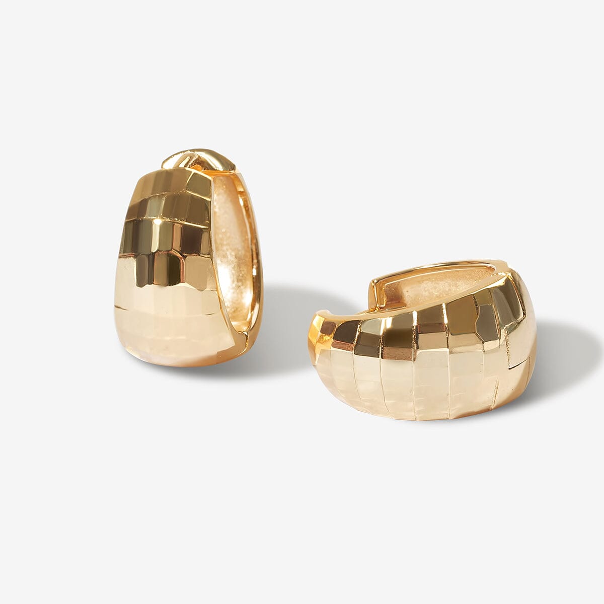 Rubans Voguish Gold Plated Zirconia Studded Hoop Earring